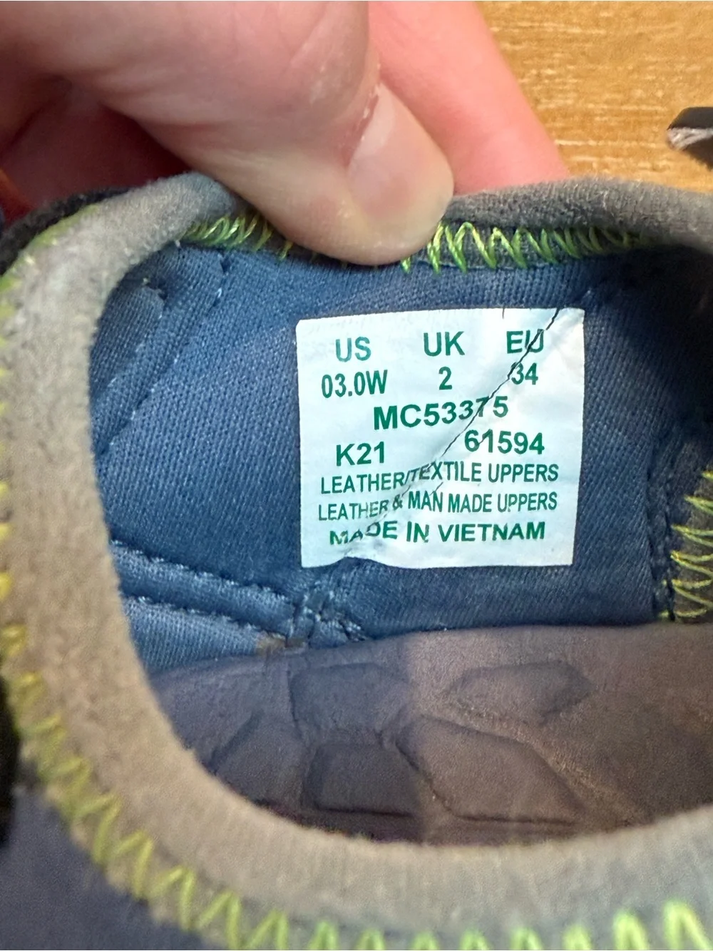 Merrell Hydro H2O Hiker Navy/Green Size 3W